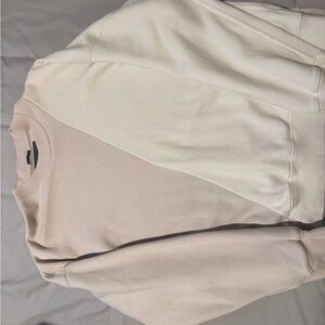 Abercrombie & Fitch Cream and Blush Two-Tone Crewneck